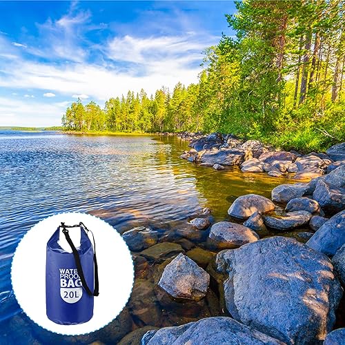 Miniatura 8 de PATIKIL Bolsa seca flotante impermeable, 20L al aire libre flotante bolsa seca mochila con ventana transparente para canotaje, rafting kayak, azul