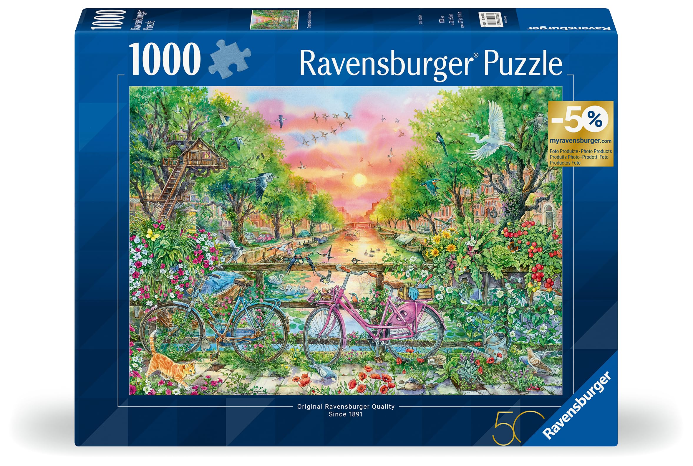 Ravensburger 12001089, Bicycles Amsterdam, 1000 pieces jigsaw puzzle, Puzzle for adults and kids age 14 years up - Image 2