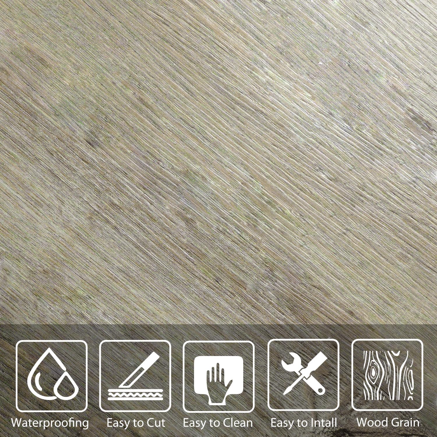 W&S 24 PCS Caesious Grey Peel and Stick Wood Panels for Walls, Stick on Wood Look Tile for RV,Living Room,Accent Wall,Faux Wood Paneling for Kitchen Backsplash,Self Adhesive Wall Planks