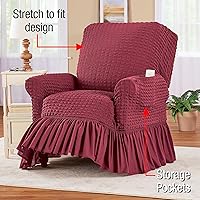 Vista 3 de Collections Etc Funda con volantes cuadrados texturizados azul marino