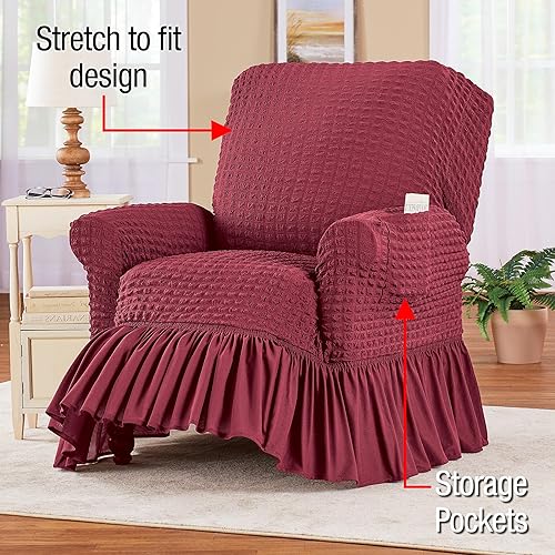 Miniatura 3 de Collections Etc Funda con volantes cuadrados texturizados azul marino