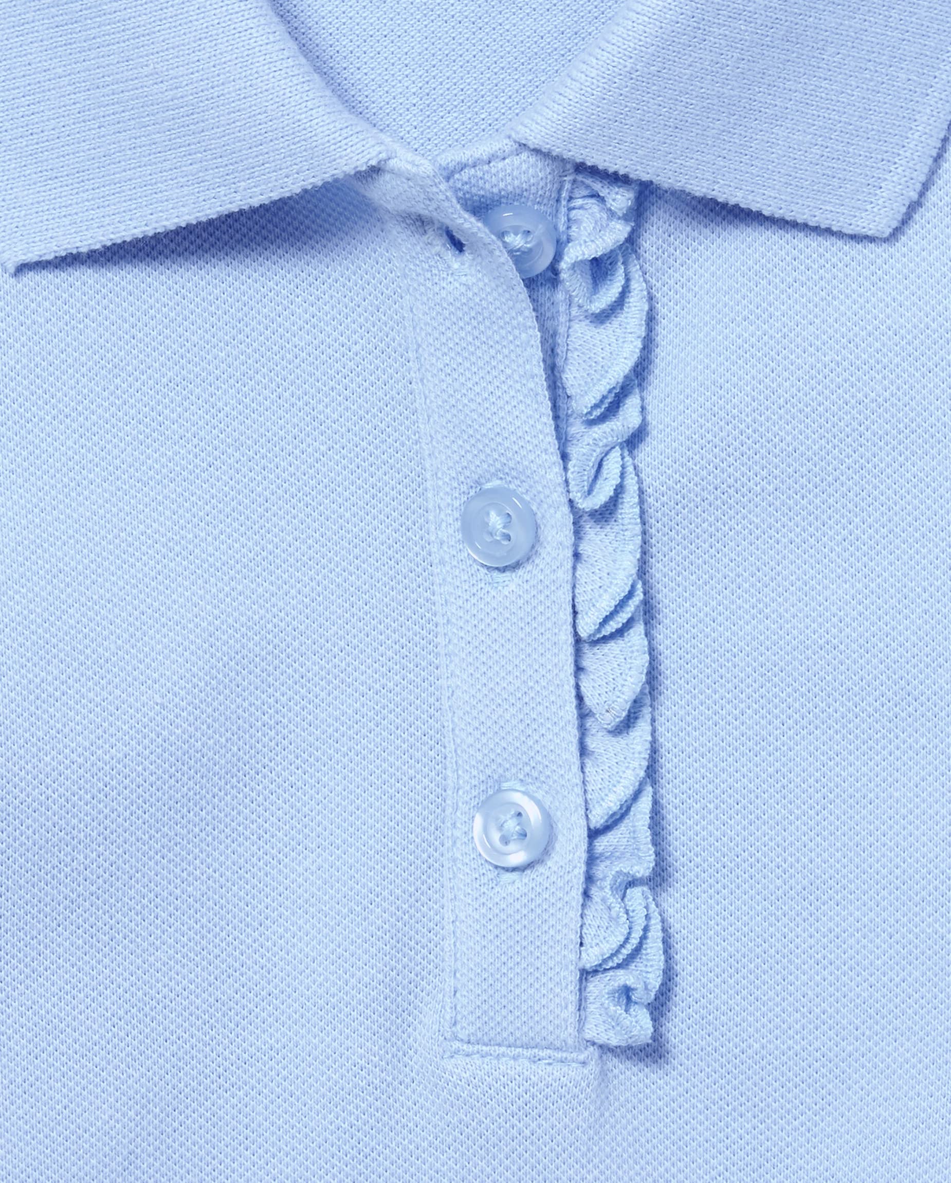 The Children's Place Koszula Dziewczynki Uniform Long Sleeve Ruffle Pique Polo 2-pack
