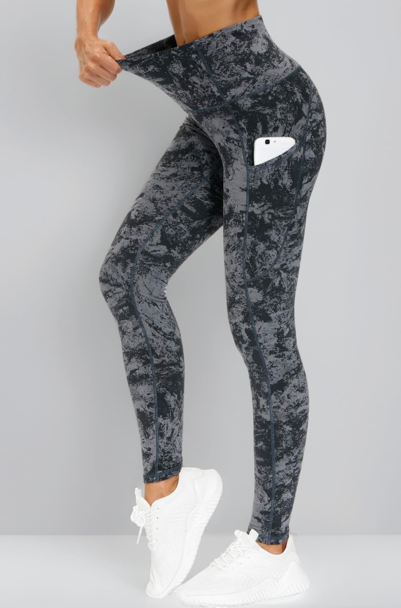 THE GYM PEOPLE Thick High Waist Yoga Pants with Pockets, Tummy Control Workout Running Yoga Leggings for Women