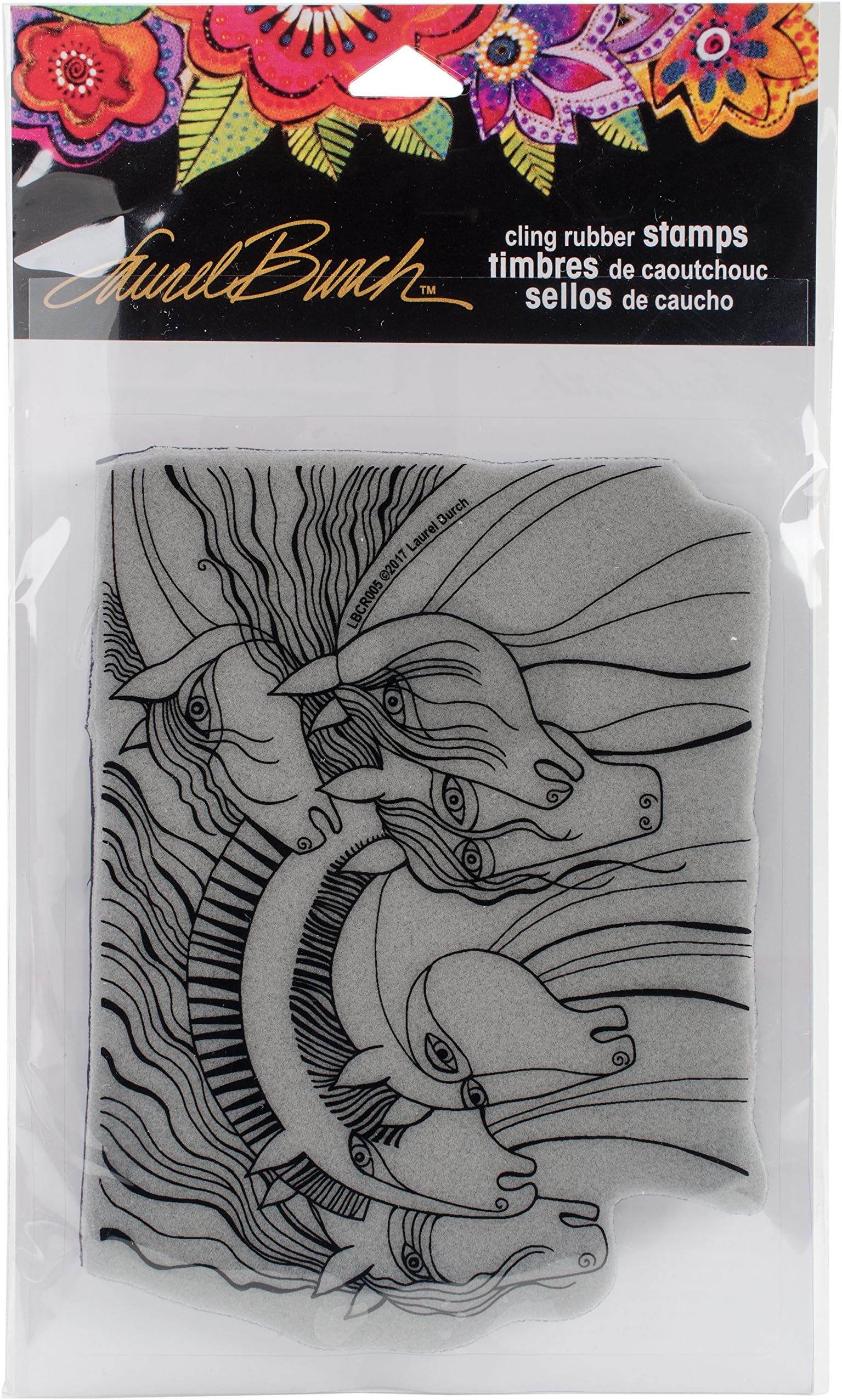 Stampendous Laurel Burch Cling Stamp, Wild Horses