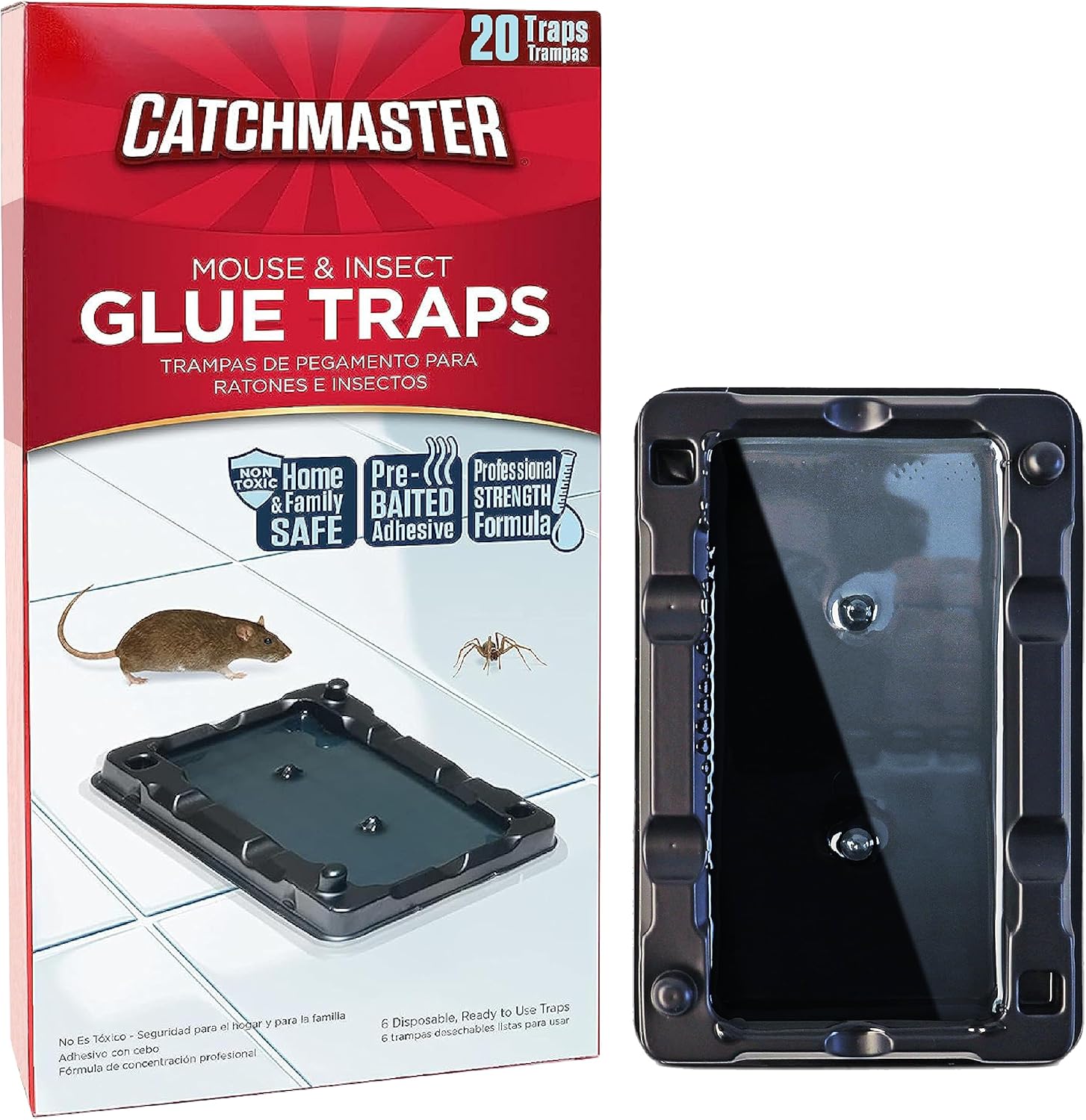 Catchmaster Mouse & Insect Glue Traps 20Pk, Adhesive