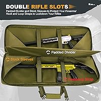 Vista 2 de Double Rifle Case for 2 Scoped Rifles - Soft Tactical Gun Bag 32/36/42/48 Inch with Concealed Backpack Straps Durable 600D Oxford Gun Case with