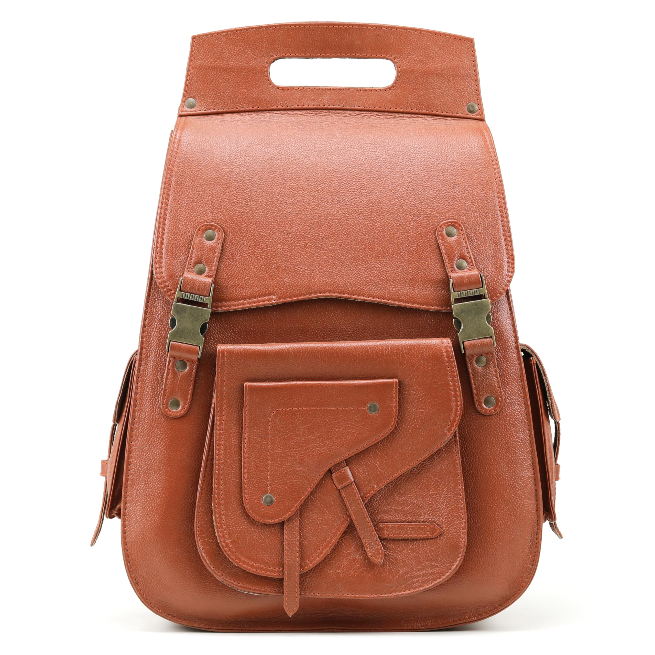 Handmade World Full Grain Leather Backpack for Men – Business Computer Backpack Fits Upto 17” Laptop, Office Work Travel Bag