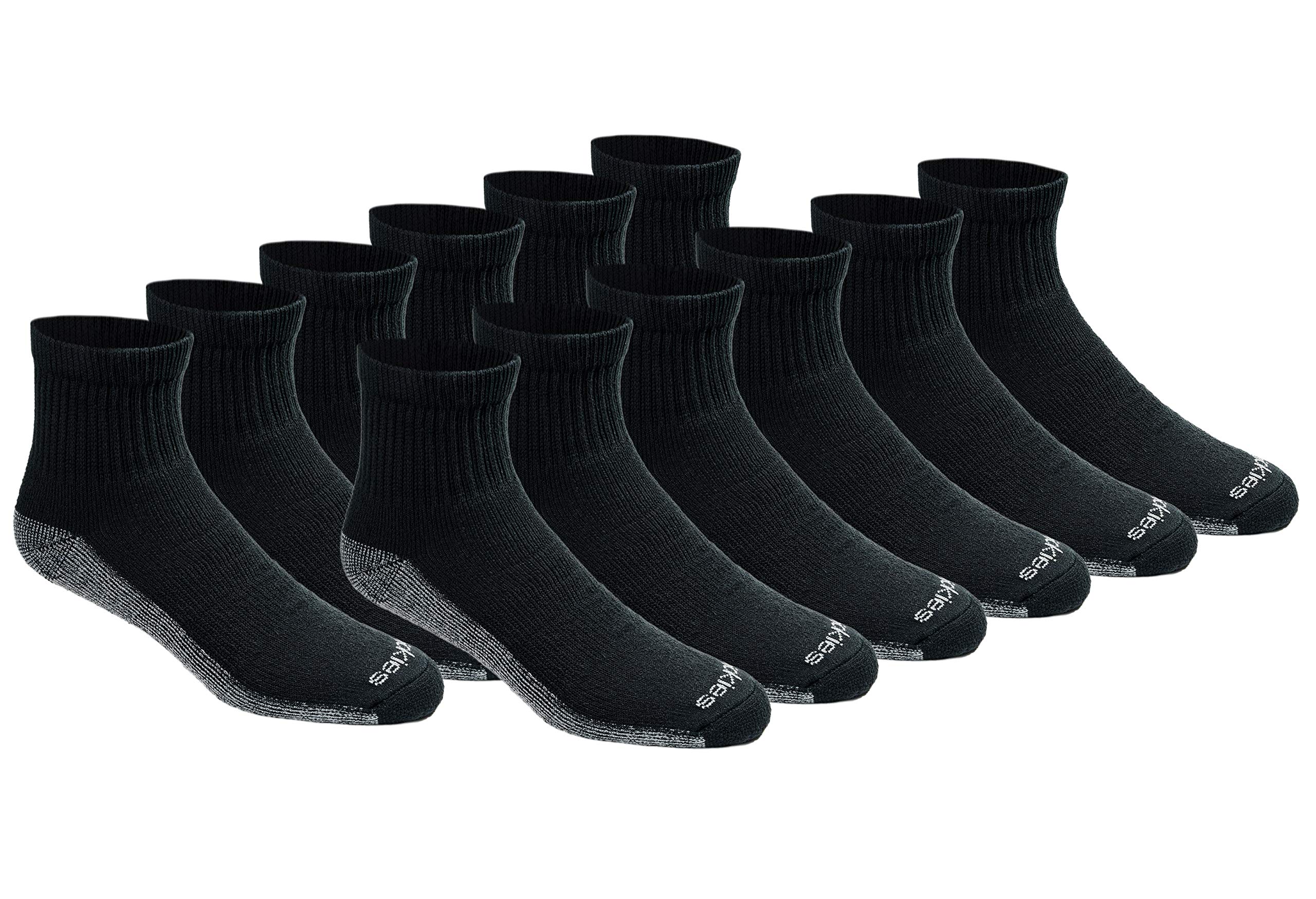 Dickiesメンズ6パックdri-tech快適Quarterソックス、12ペア