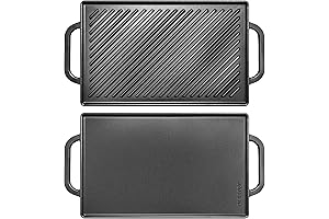 GGC Cast Iron Reversible BBQ Grill Griddle Plate