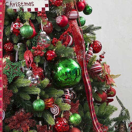 Miniatura 6 de Sunshine - 1 bola de Navidad brillante y grande de 8 pulgadas, adorno gigante para árbol de Navidad, decoración para vacaciones, juego de bolas de