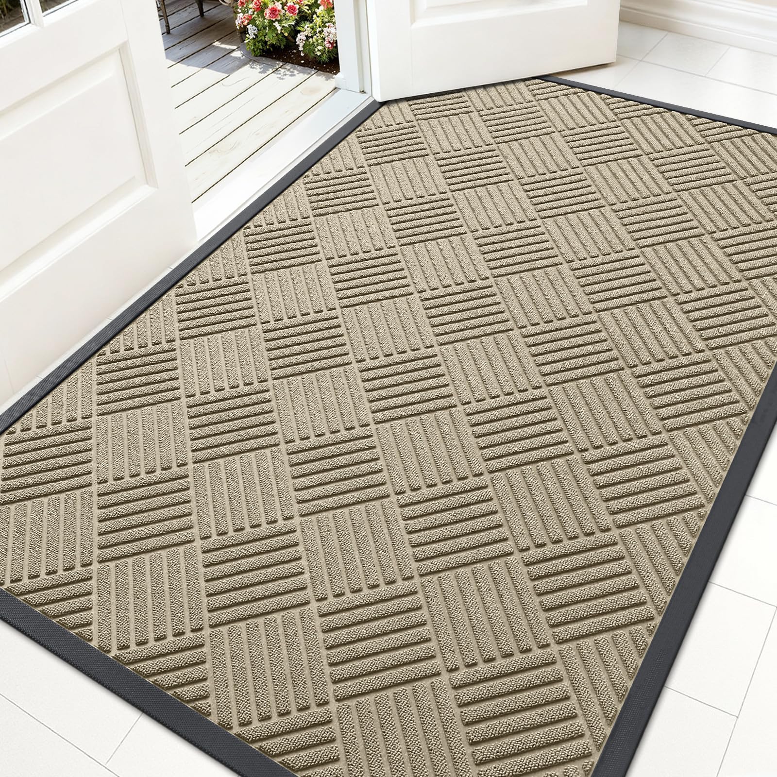 OLANLY Front Door Mat Outside Entrance 59x34, Waterproof Heavy-Duty Doormat