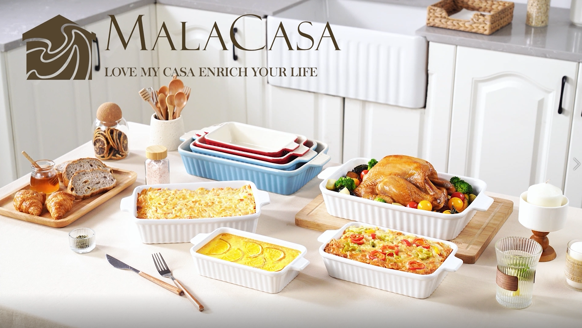 DISH// セット Amazon.com: MALACASA Casserole Dishes for Oven, Porcelain Baking