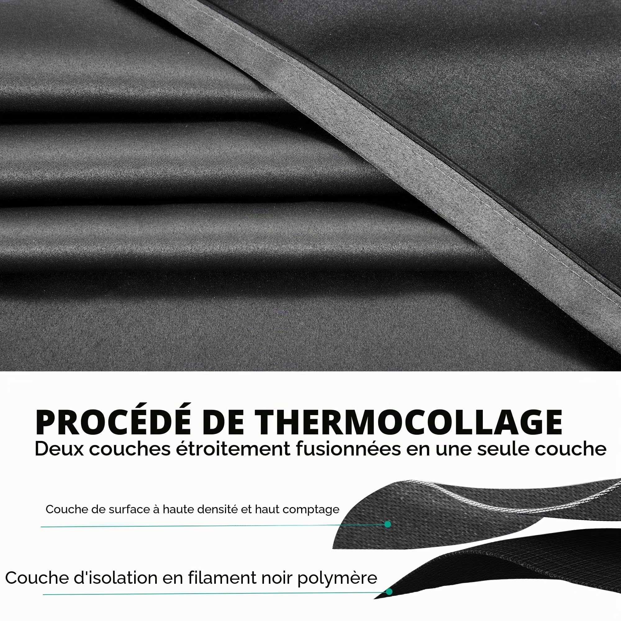 Deconovo Rideau 100% occultant， Opaques à œillets, Rideaux isolants Thermiques pour Salon, Design Moderne Galon Fronceur, 300x245 CM（Largeur x Hauteur, Gris Clair, Lot de 1