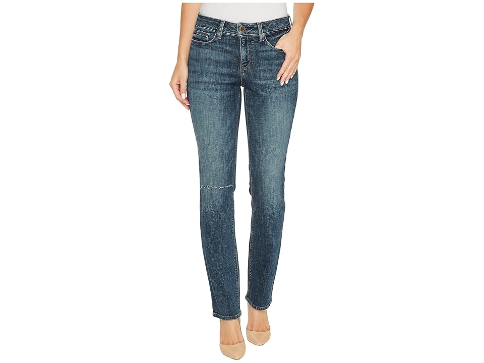 

NYDJ Parker Slim Jeans w/ Knee Slit in Crosshatch Denim in Desert Gold (Desert Gold) Women's Jeans