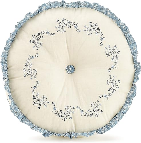Miniatura 6 de Modern Heirloom Colcha acolchada bordada floral azul - Ropa de cama ligera transpirable para todas las estaciones, tamaño matrimonial