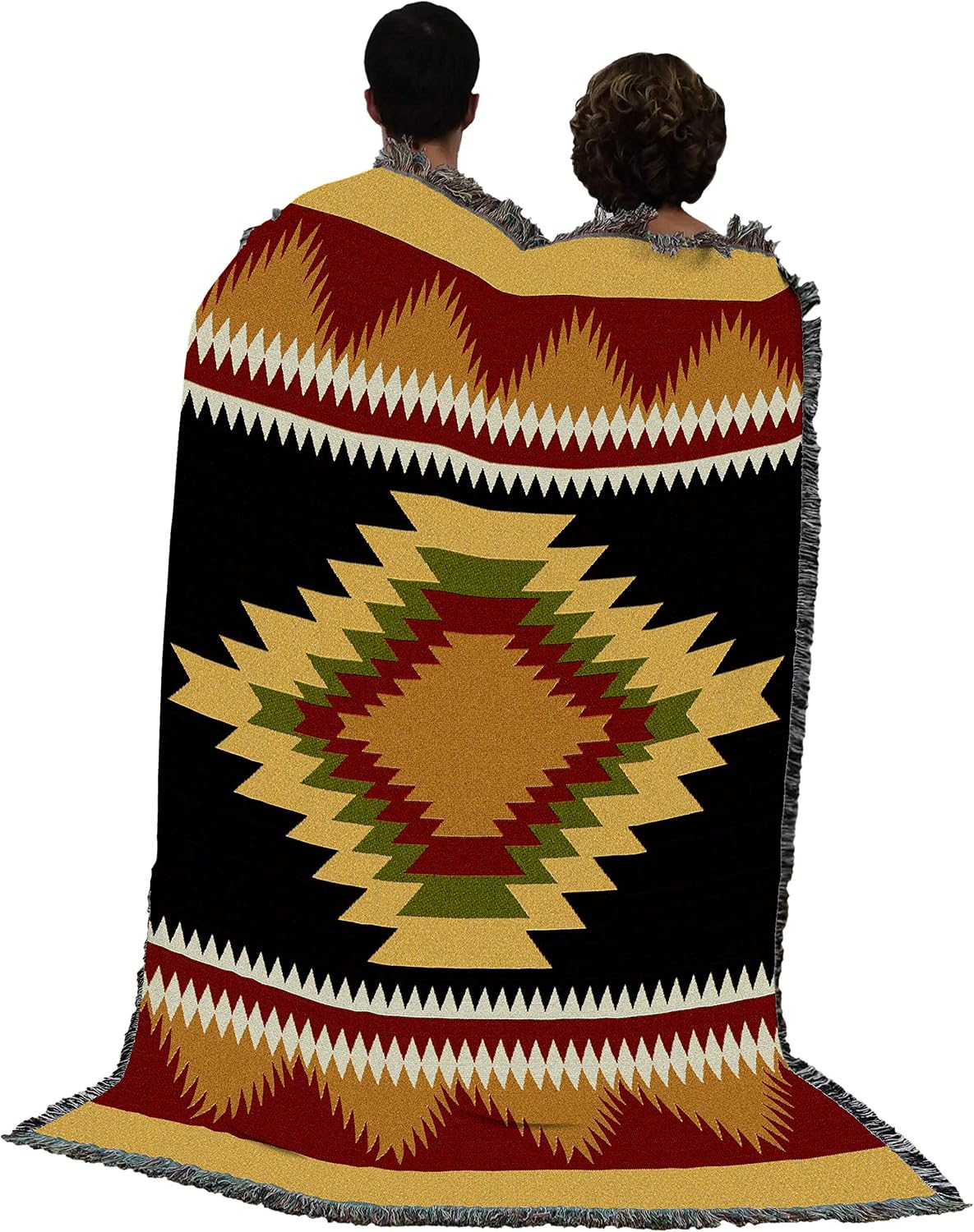 Pure Country Weavers Espanola Blanket - Southwest Native American Inspired - Gift Tapestry Throw Woven from Cotton - Made in The USA (72x54)