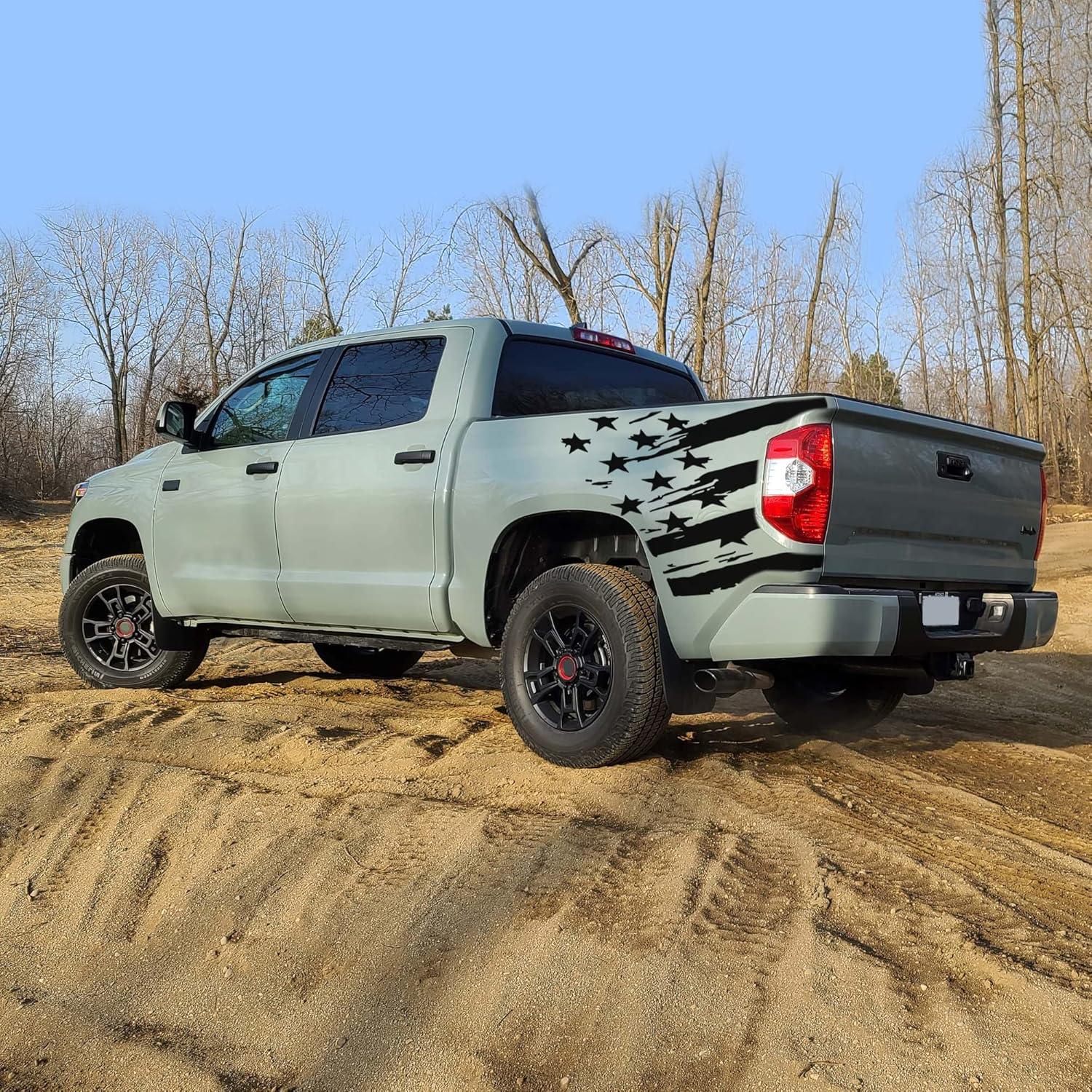 Bed Flag Graphics Vinyl Decals Compatible with Toyota Tundra 2007-2024