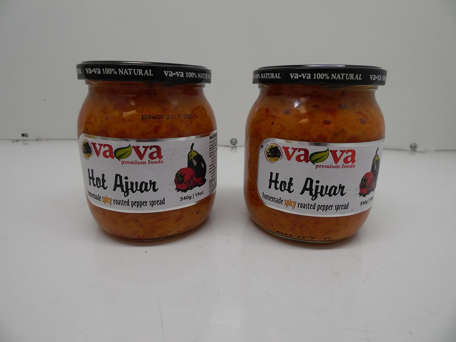 Va-Va Ajvar Hot Vegetable Spread, 540 Gr x 2, Pack of 2
