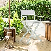 Vista 82 de Silla de Director de 18" Marco Blanco Lona Rosa