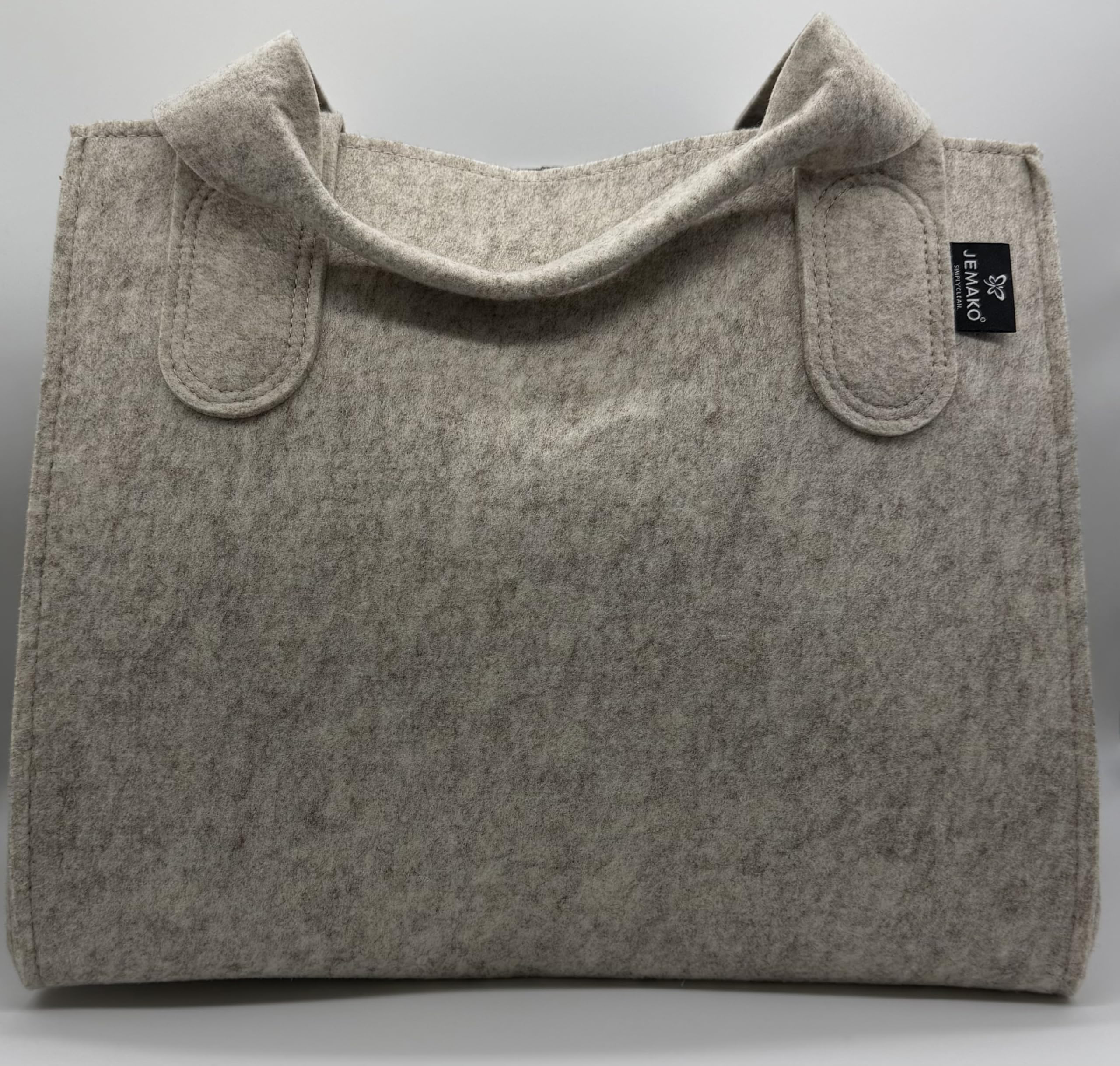 Jemako Filztasche natur mit Abdeckung in oliv Gr. L - 40x32x28cm