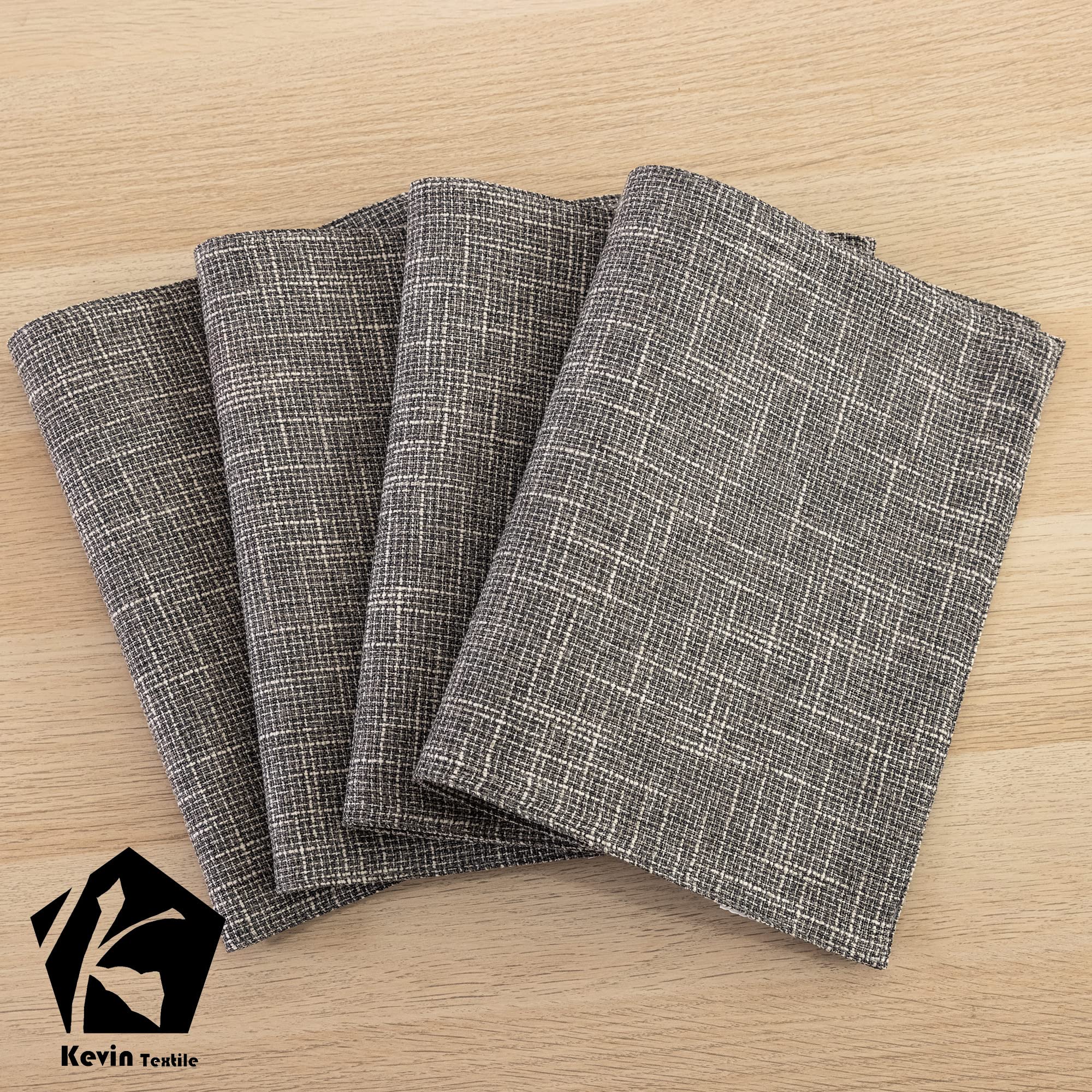 Kevin Textile - Juego de 4 manteles individuales lavables resistentes al calor para fiestas, cena buffet, 33 x 48 cm, color gris claro