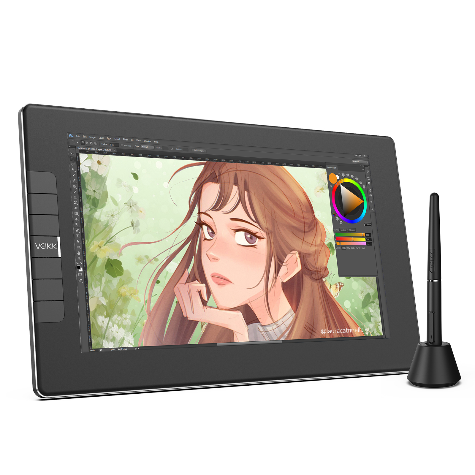 VEIKK 11.6インチ 液晶タブレット 筆圧8192段階 両利き対応
