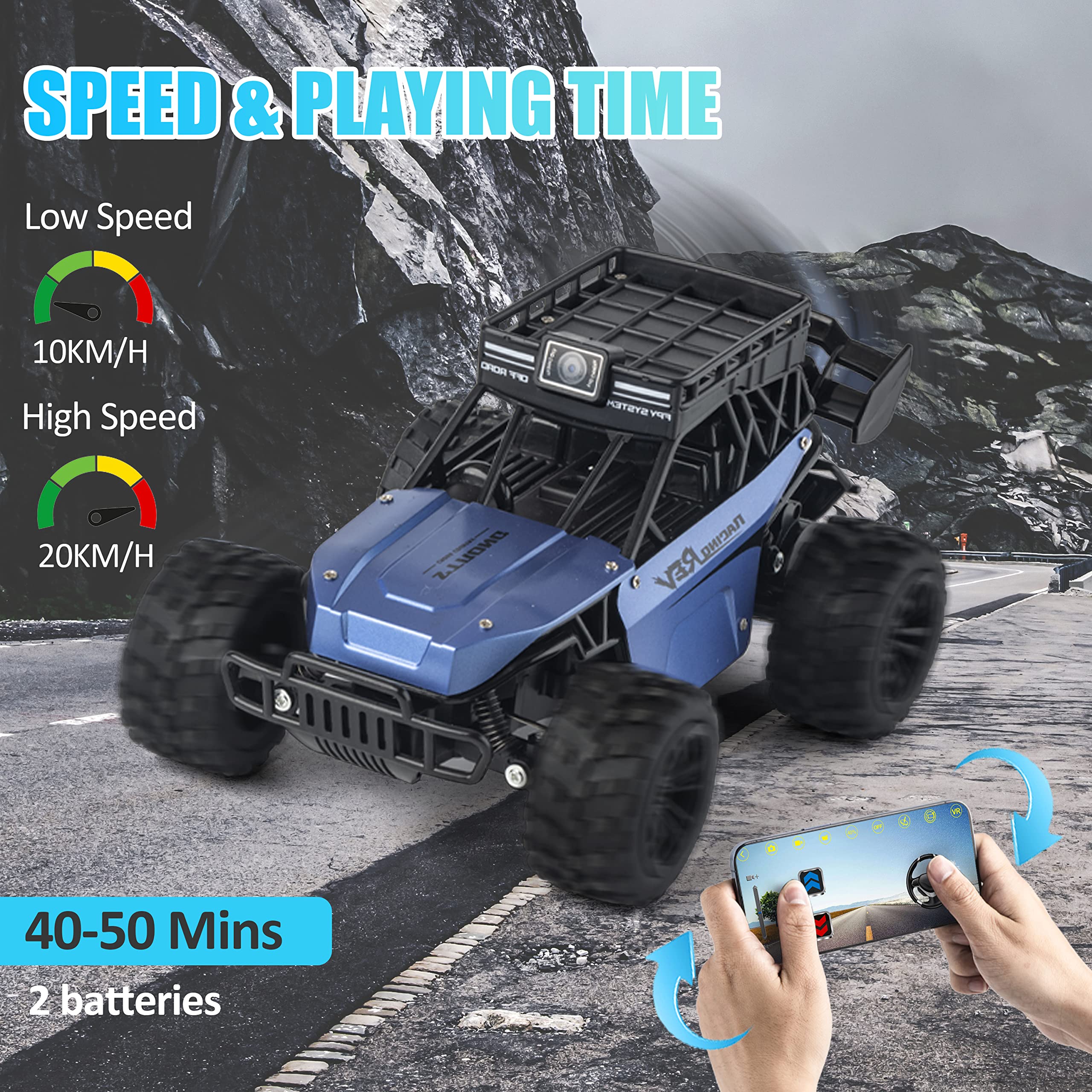 CXJ RC Cars with 1080P Camera, Talkie Remote Control Car with 5G