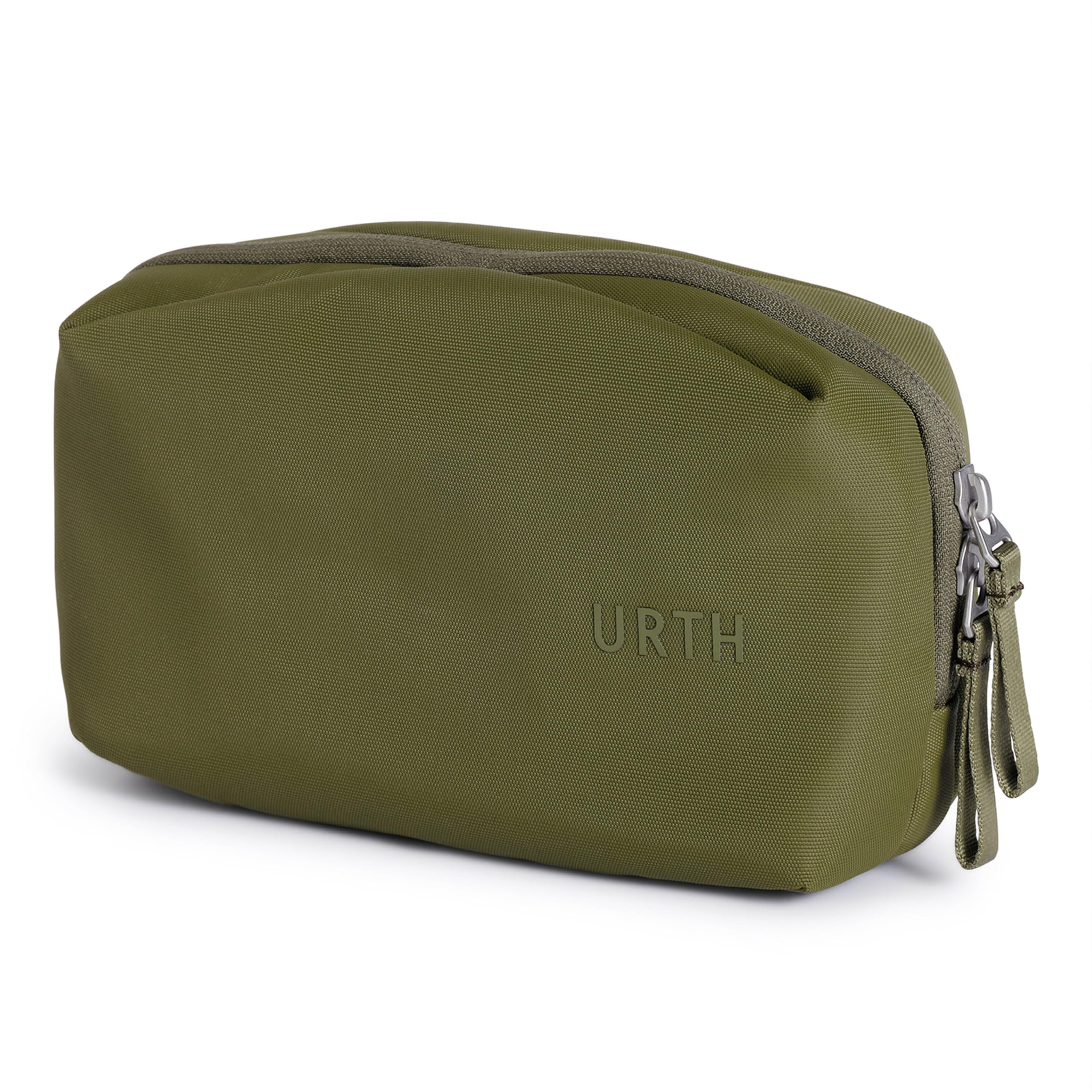 Urth Zeolite Organiseur Tech - Résistant à l'eau, Étui de Voyage Recyclé pour Électroniques, Sac Organiseur de Câbles pour Câbles, Chargeur, Téléphone, Accessoires de Caméra en Vert