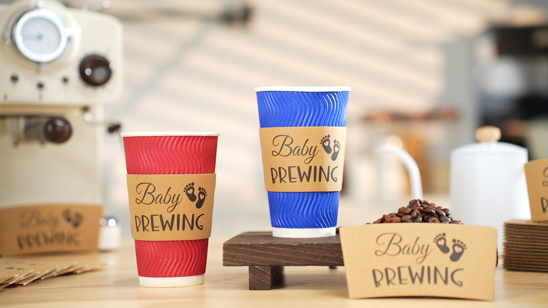 Amazon.com: Newtay 50 Counts Baby Is Brewing Coffee Sleeves, Disposable  Kraft Paper Cup Sleeves for Baby Shower, Gender Reveal, Halloween Party  Decorations, Fits 12 16 or 20 oz Hot Cold Drinks Paper