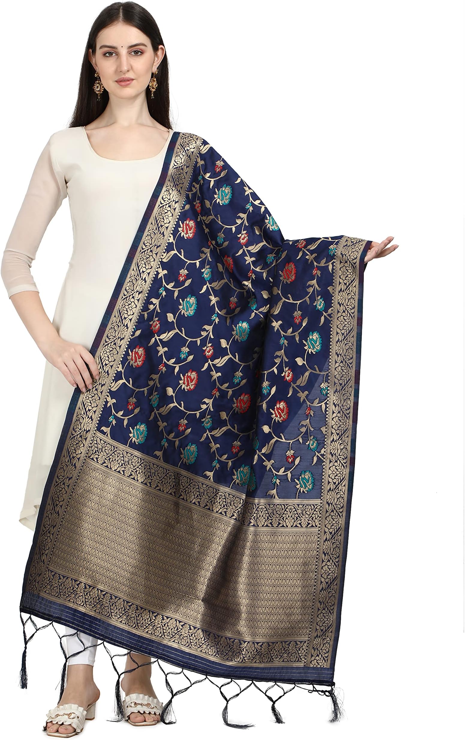 Floral Silk Blend Dupatta