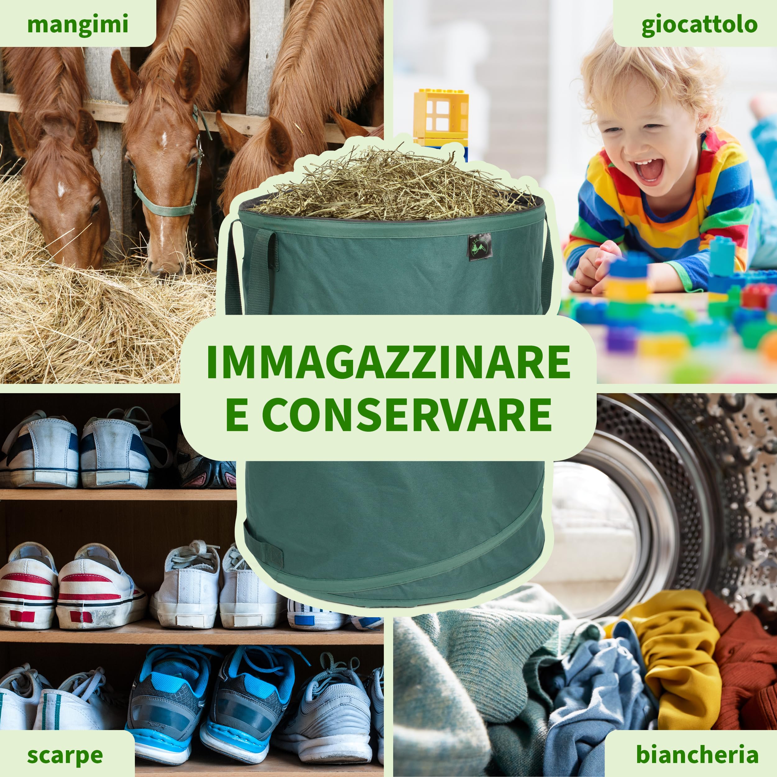 TTL GARDEN 2 sacchi per rifiuti da giardino Pop Up da 160 l, 220 g/m², 600D, Oxford, set da 2 pezzi, 160 litri, pieghevoli, extra stabili, sacco per foglie e contenitori per taglio verde, da giardino