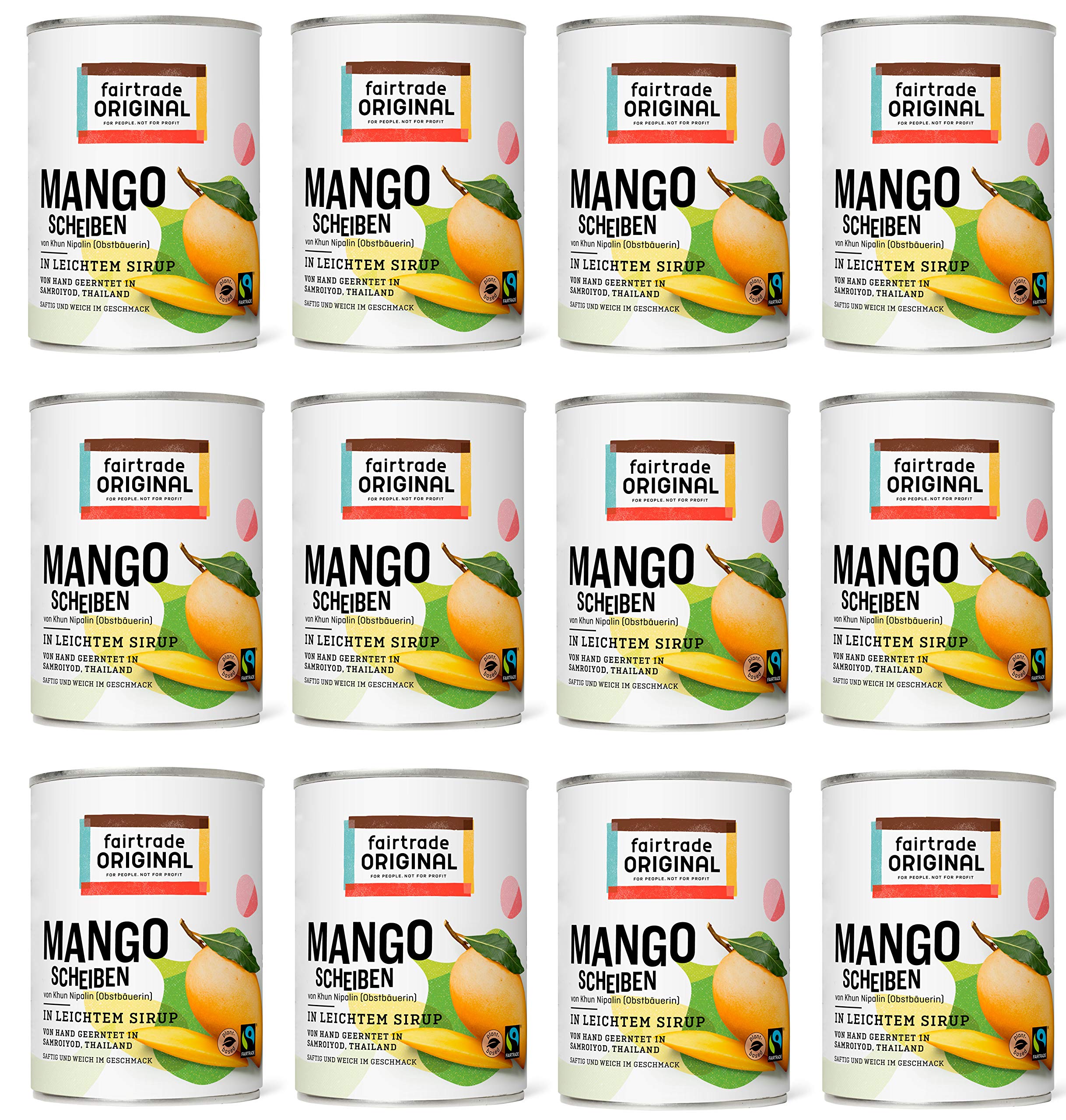 fairtrade ORIGINAL Mango in Scheiben aus Thailand 12 x 425g | Im Erzeugerland entwickelt und verpackt, Fairtrade zertifiziert, für viel Gerichte bestens geeignet, ein Genuss