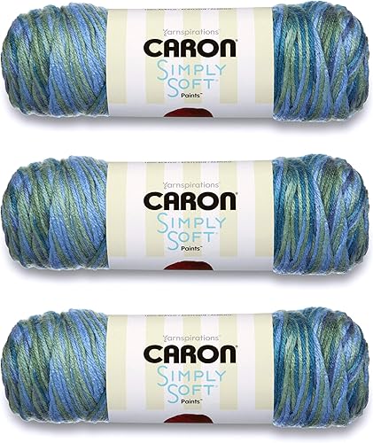 Caron Simply Soft Paints, paquete de 3 bolas, 4.97 oz cada arroyo de resorte de bola
