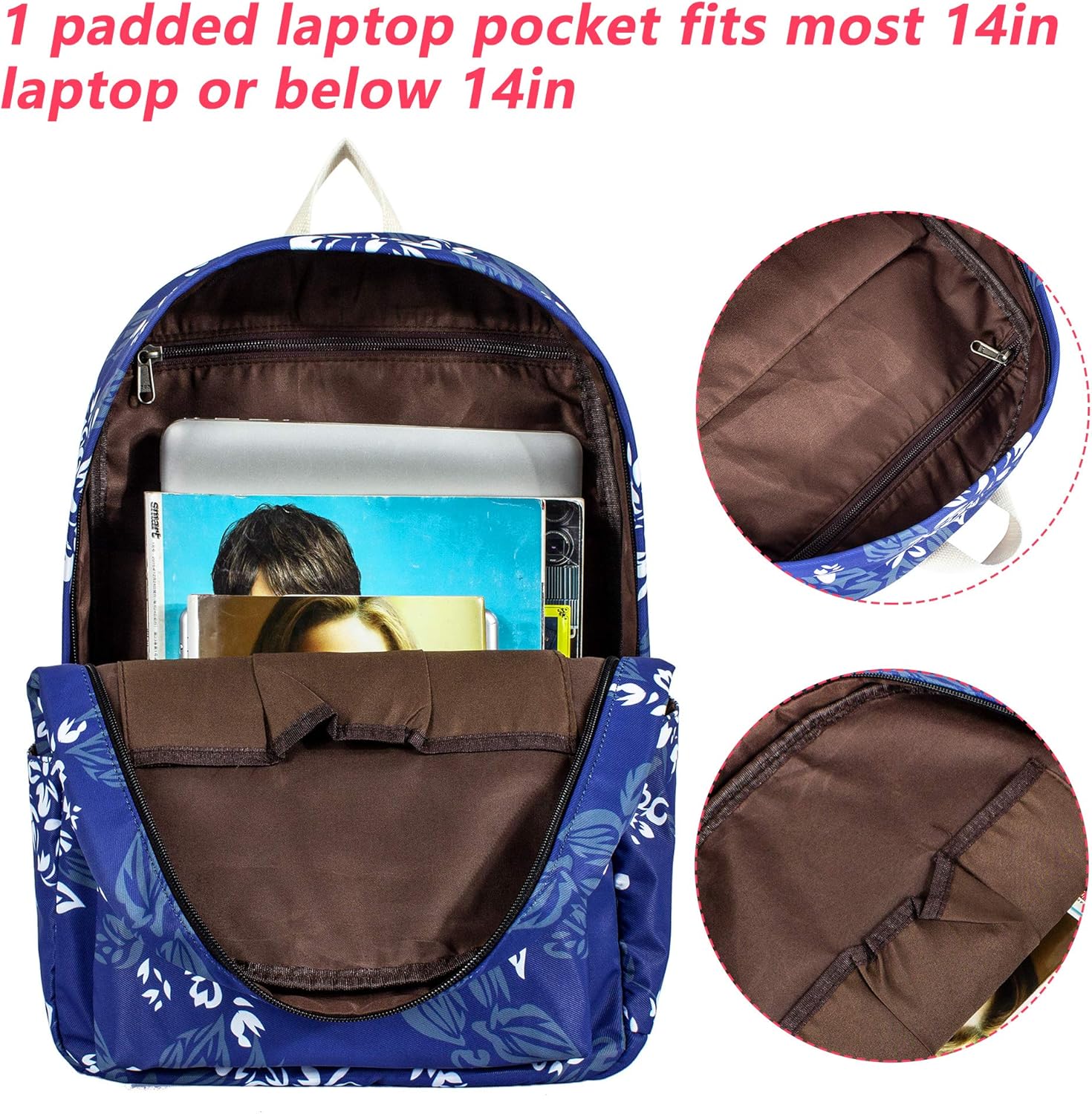 🔥 Cаѕhbасk uр tо 70% Leaper Water-Resistant Floral School Backpack for Girls Lunch Bag Purse Black 2