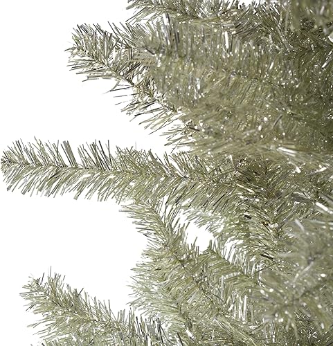 Miniatura 5 de Northlight - Árbol de navidad artificial (5.9 ft, sin iluminar), color plateado metálico