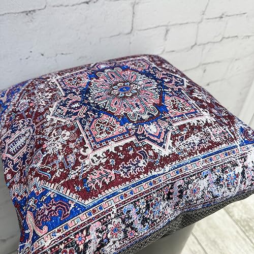 Miniatura 3 de y-155 - Cojín decorativo estilo bohemio Kilim para alfombra, 16 x 16 pulgadas, funda de cojín lumbar