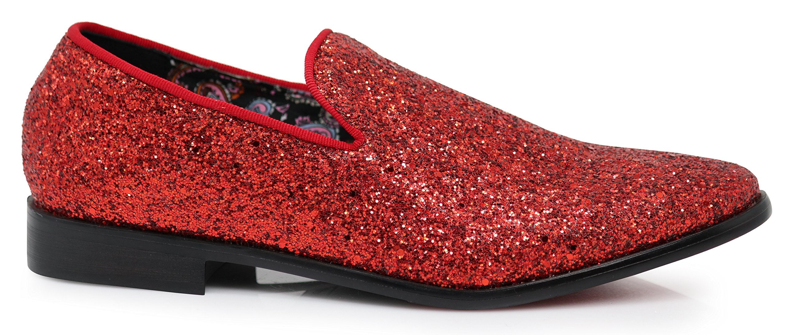 SPK04 Herren Vintage Glitzer Kleid Loafers Slip On Schuhe Klassische Smoking Kleid Schuhe