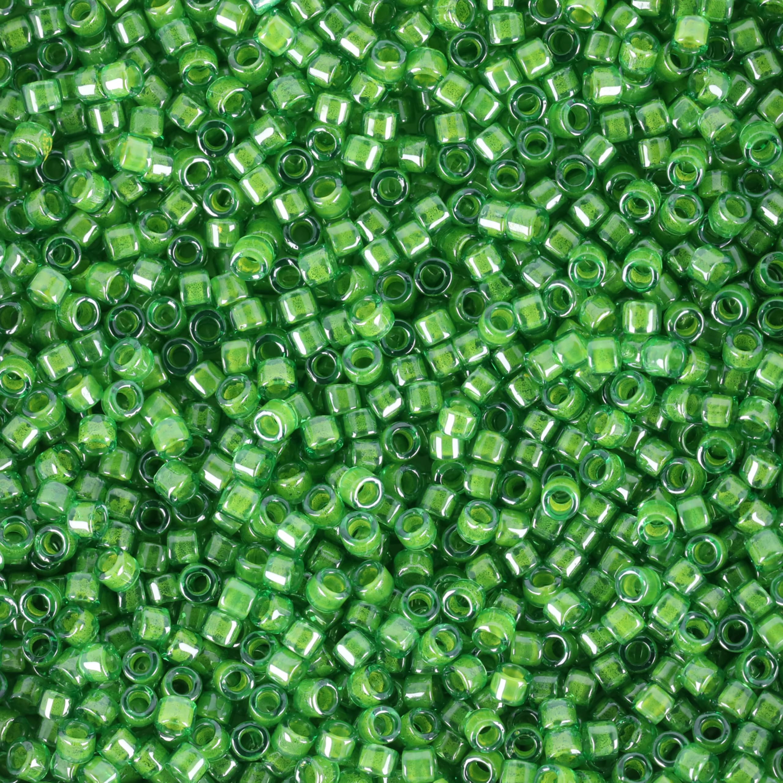 Miyuki Glass Delica Beads Lime Green Lined Crystal 7.2 g Size 11