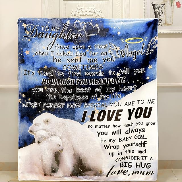 JOVMUND Daughter Gifts, Daughter Blanket from Mum, Personalised Daughter Gifts from Mum, 18th Birthday Gifts for Daughter, Christmas Graduation Birthday Gifts for Daughter