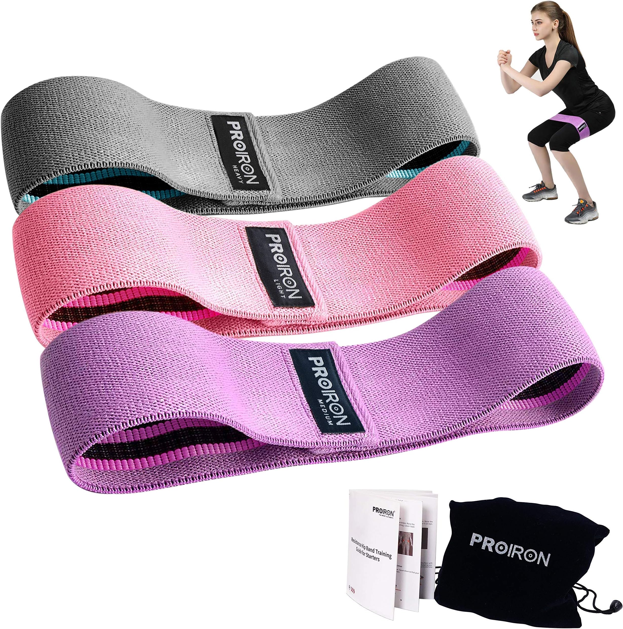 Fabric Exercise Resistance Bands for Women Leg Glute Workout, Non-Slip Booty Bands Resistance Loops, Yoga Pilates Training