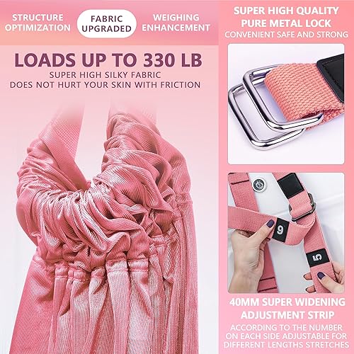 Miniatura 3 de Correa para estiramiento de piernas, equipo de estiramiento con anclaje de puerta, entrenador de flexibilidad, asistencia para arquearse hacia atrás