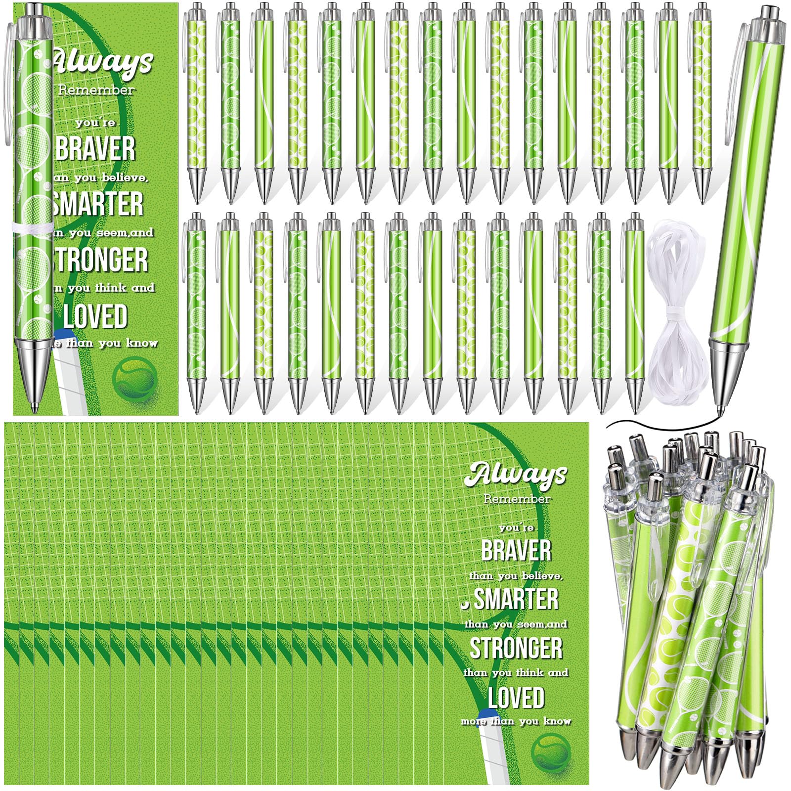 60 Pcs Tennis Party Favors Include 30 Sports Ballpoint Pens