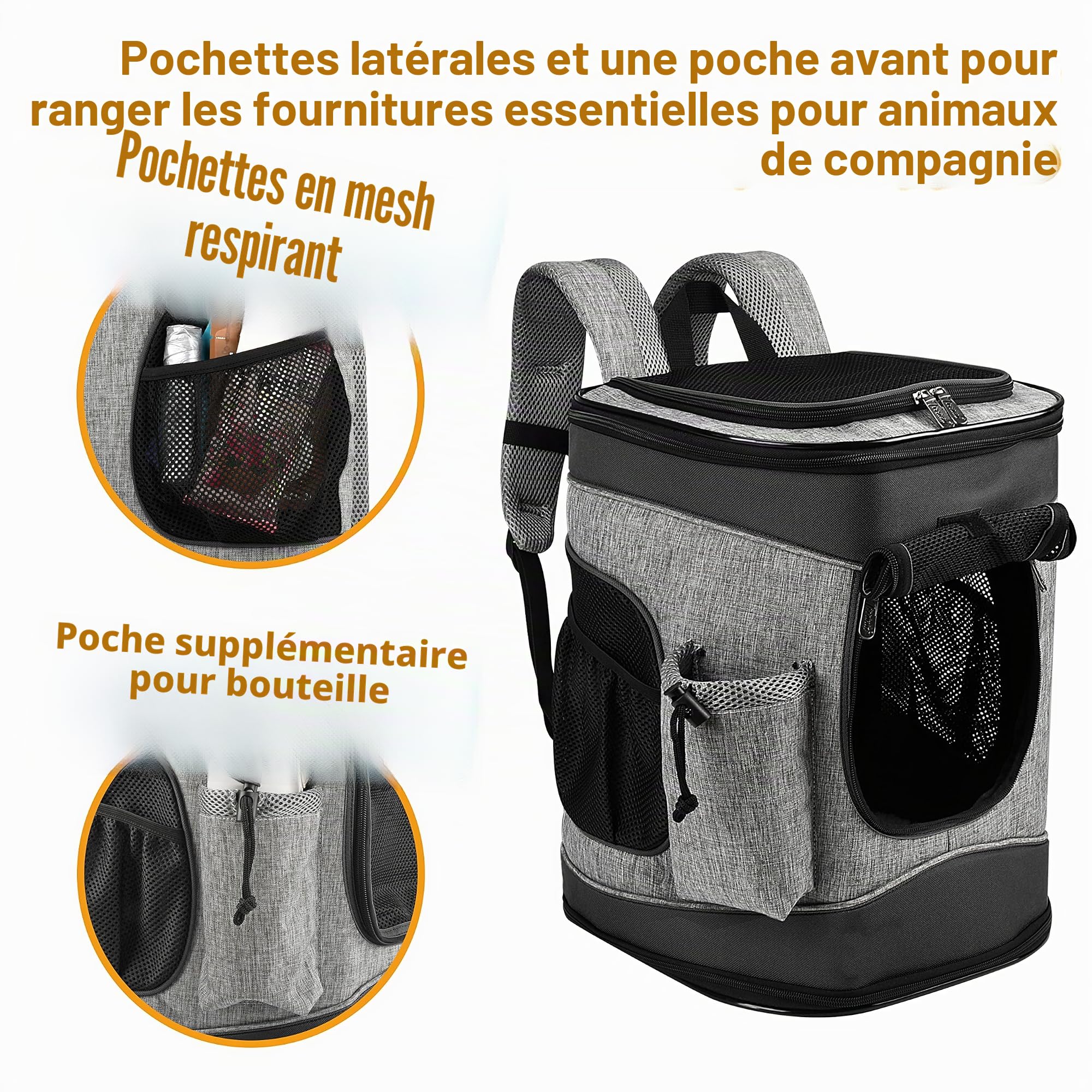 Kritter Planet Sac à Dos pour Animaux avec FenêTre en Maille, Respirant Et Pliable, pour Chiens Et Chats, Tapis IntéRieur Amovible, pour La RandonnéE, Le Cyclisme Et L'ExtéRieur, 8kg Chiots