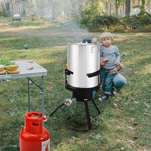 Miniatura 6 de Kit de freidora de pavo de 30 cuartos y freidora de pescado de 10 cuartos con cestas y soporte, olla de aluminio con quemador de propano de 55000