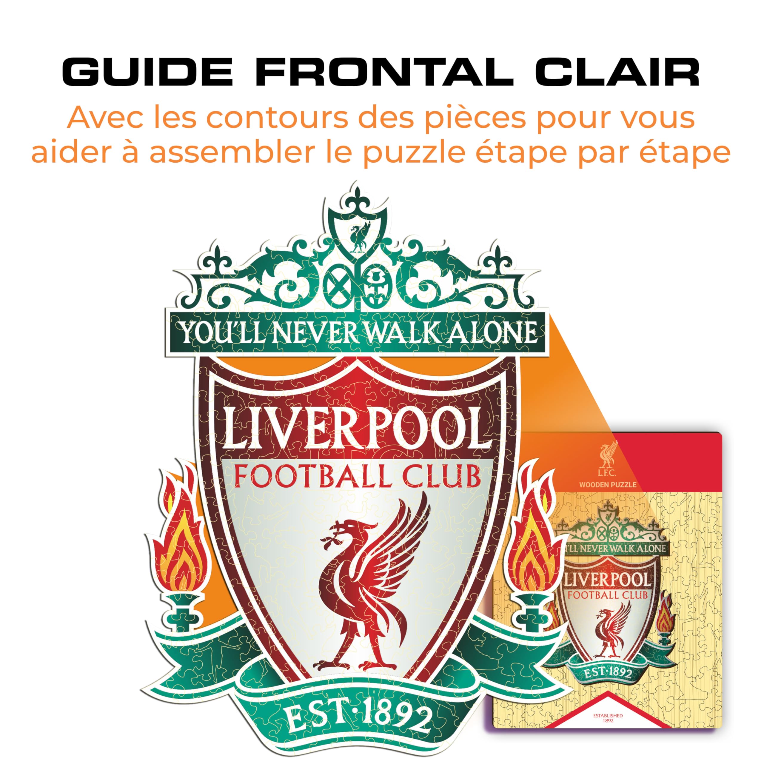 Iconic Puzzles - Liverpool, Logo, Puzzle en Bois sous Licence Officielle, 100% Durable, Cadeau pour Adultes et Enfants, Taille M, 270 pièces