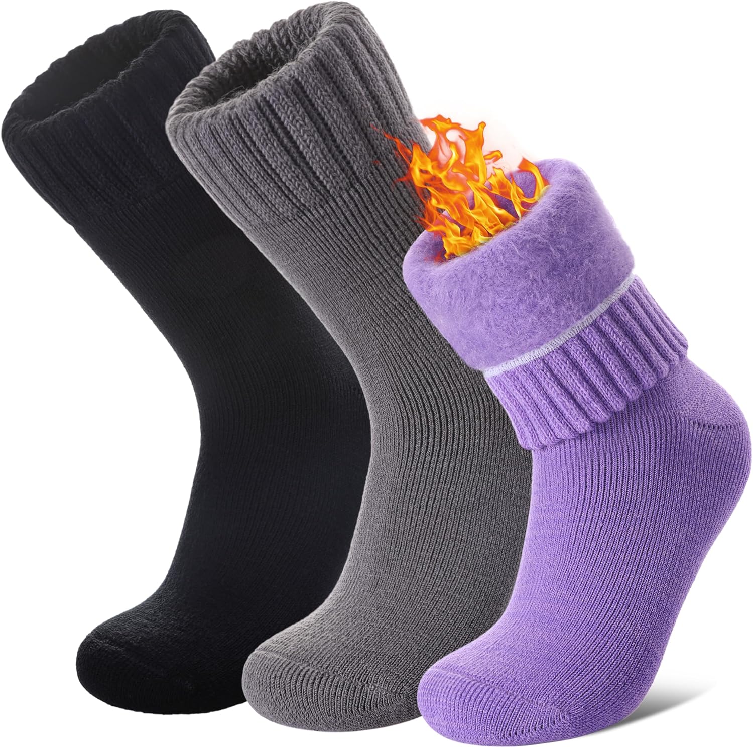 LANLEO Women Men Thermal Socks Warm Winter Extra Thick Insulated Heated Ski Crew Boot Socks for Cold Weather