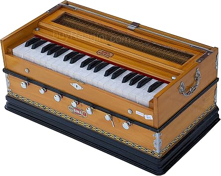 Harmonium Musical Instrument, BINA No. 8, 7 Stops, 3 1/4 Octaves, Coupler, Tuned To A400, Double Reed, Natural Color, Book, Nylon Bag (PDI-DJF)