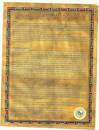 Miniatura 4 de Juego de 10 hojas de papel en blanco de papiro egipcio para proyectos artísticos, álbumes de recortes, rollos de repuesto y enseñanza de historia