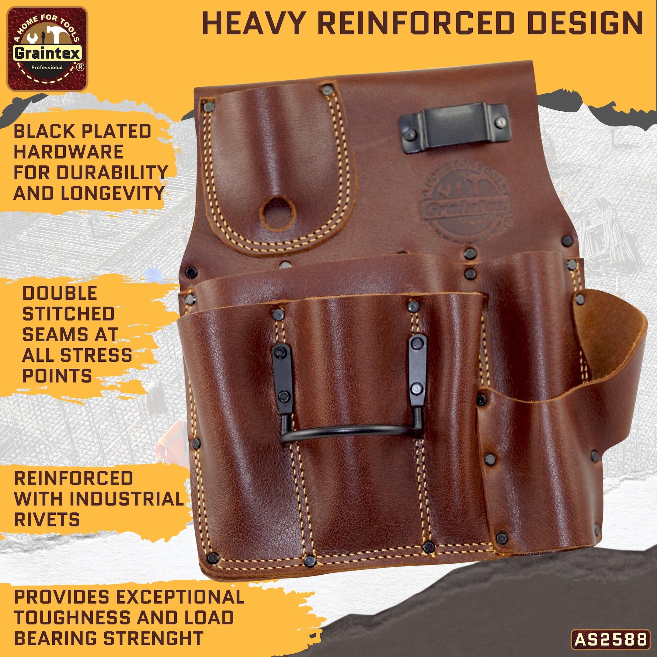 Graintex AS2588 Ambassador Series etui z płyt gipsowo-kartonowych dla leworęcznych górny licowa skóra