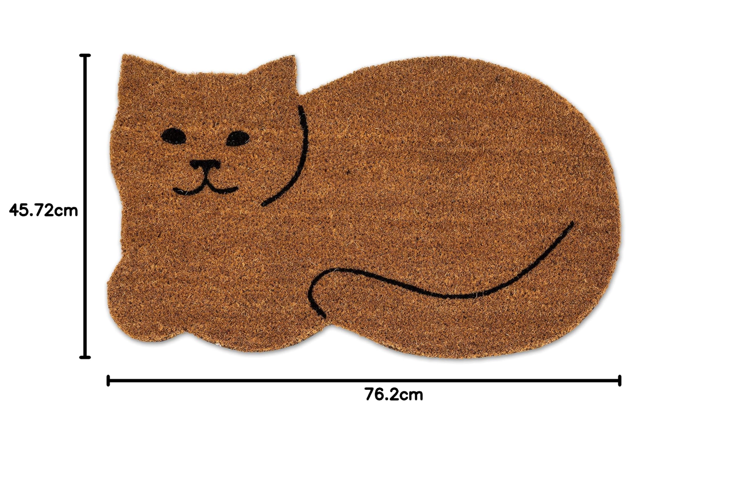 Abbott Collection Paillasson en Forme de Chat Naturel 18 x 30 cm